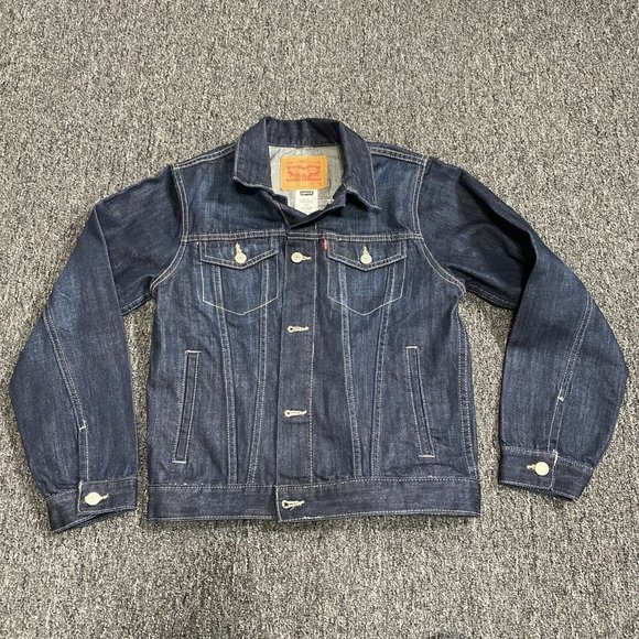 LEVI STRAUSS Black Jean Denim Jacket Size Large 12-13 Years LEVI'S Kids Boy Girl - Picture 1 of 9